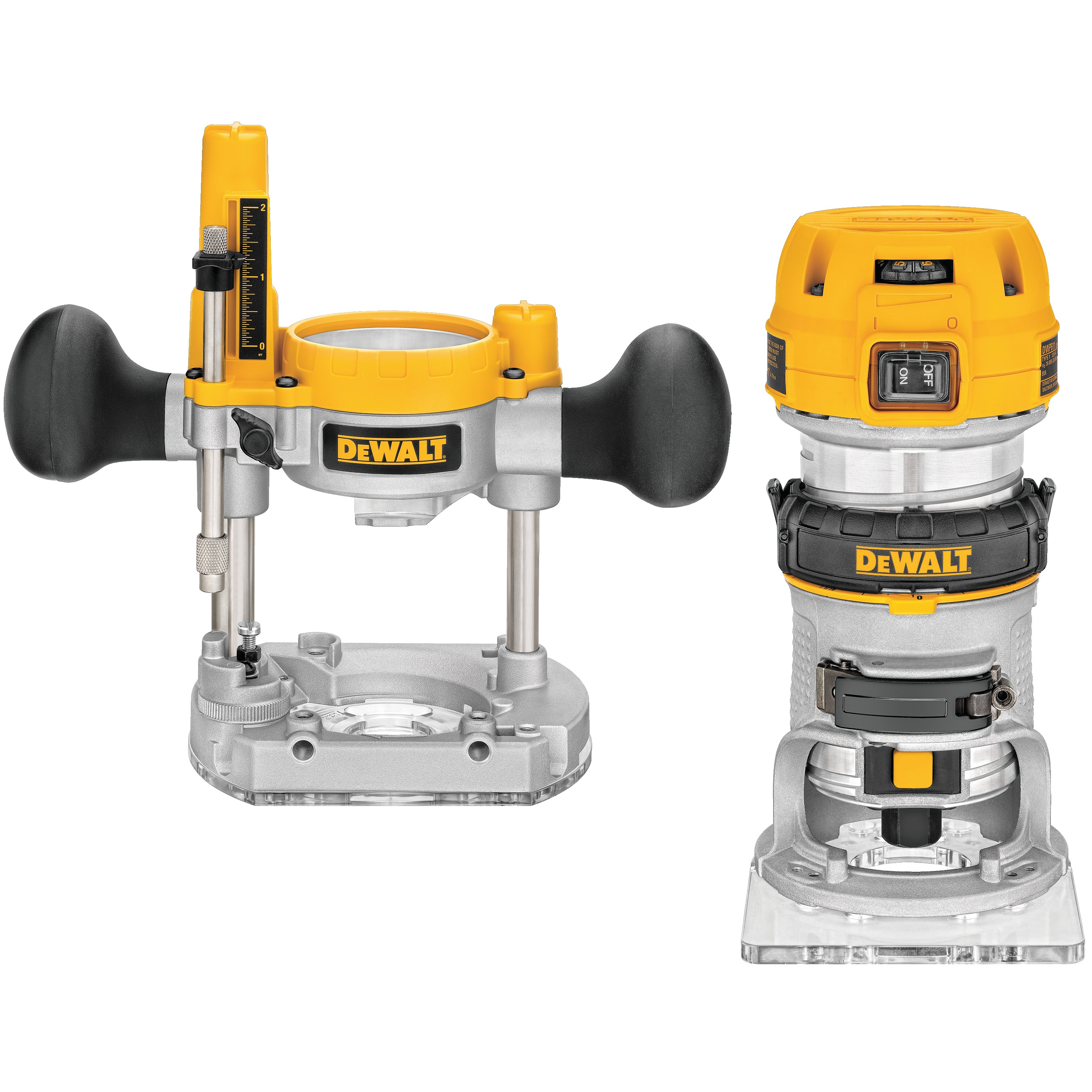 DEWALT - 114 HP Max Torque Variable Speed Compact Router Combo Kit with LEDs - DWP611PK