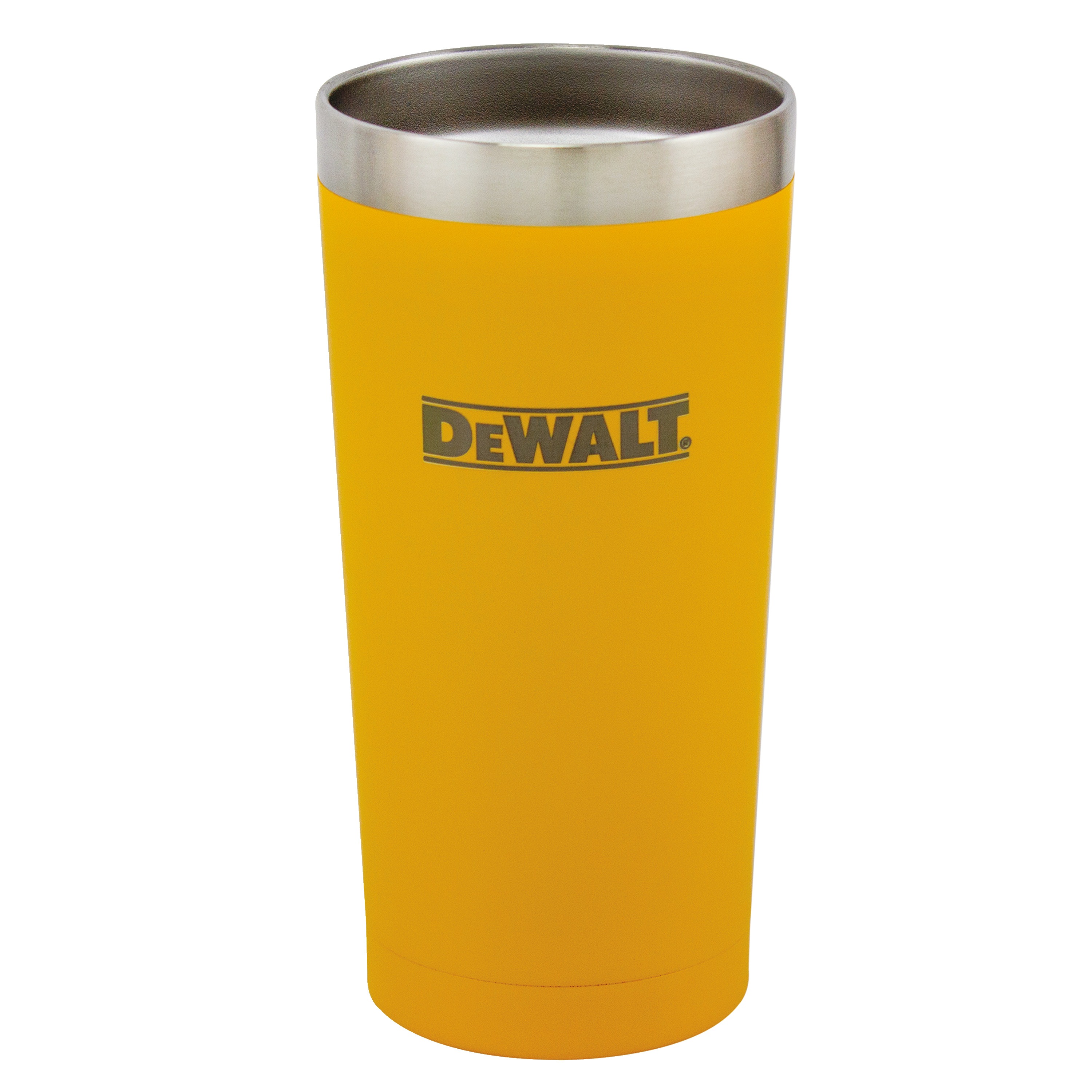 20 Ounce Yellow powder coated tumbler without lid.