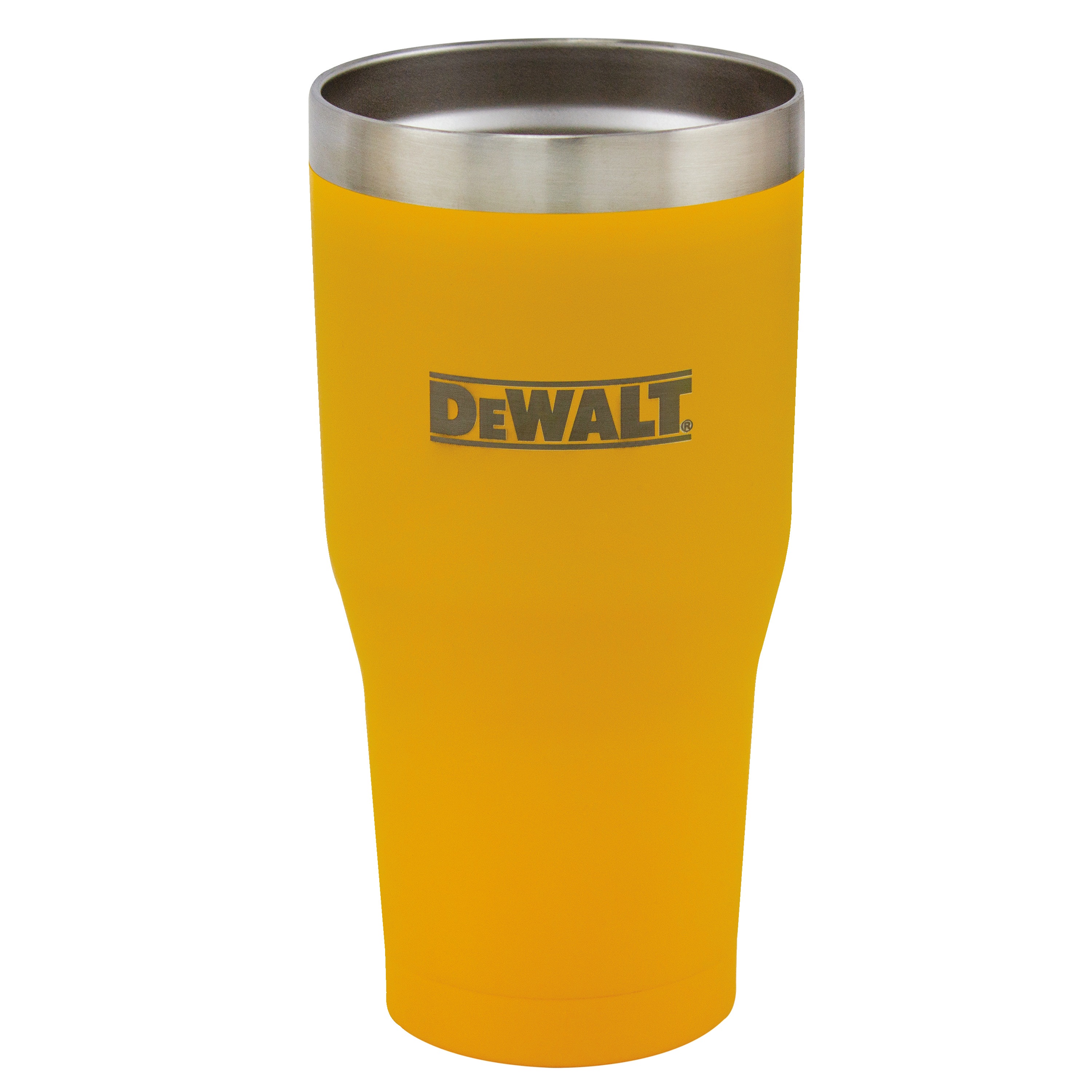 30 Ounce Yellow powder coated tumbler without lid.