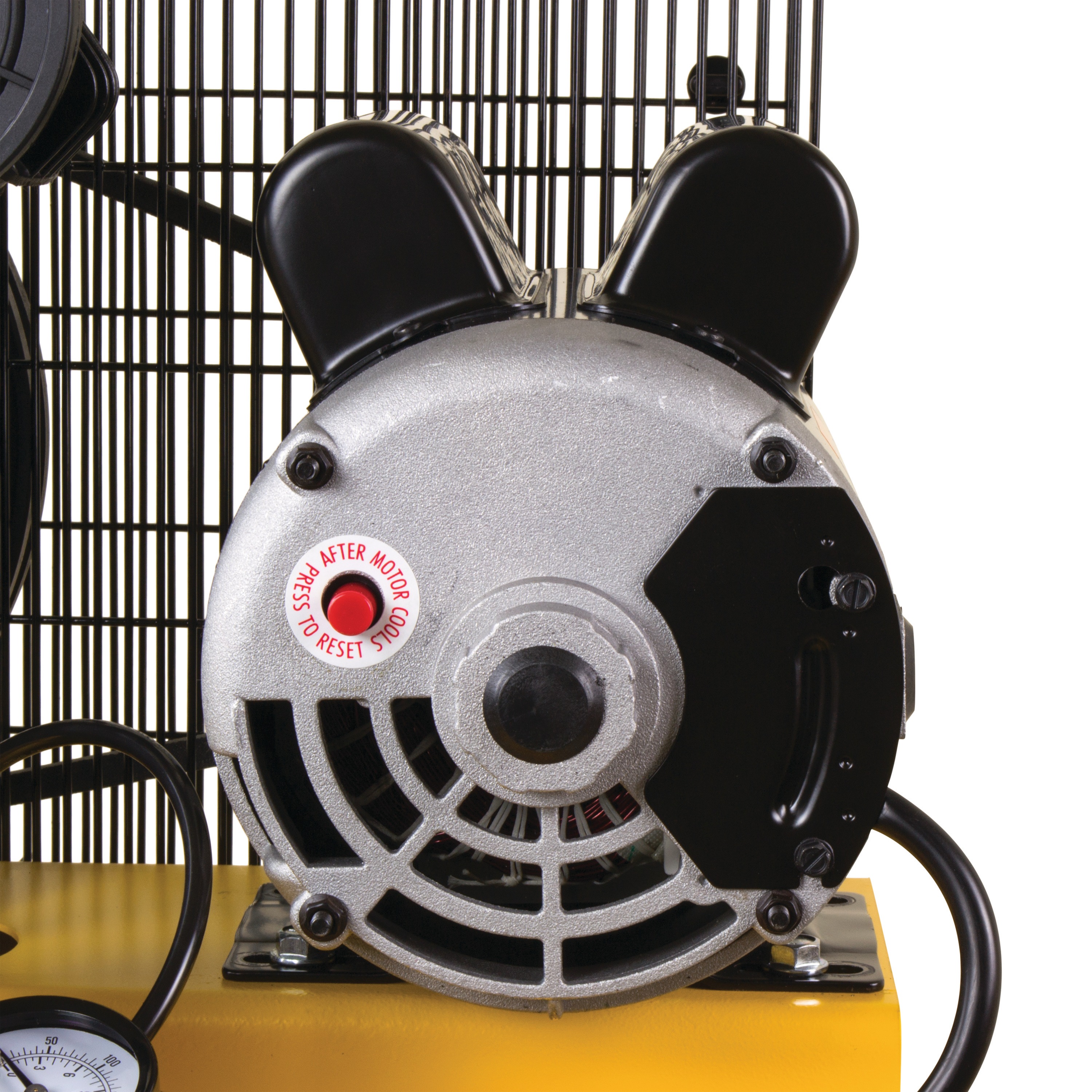 Dual voltage motor feature of 30 gallons Portable Electric Air Compressor.