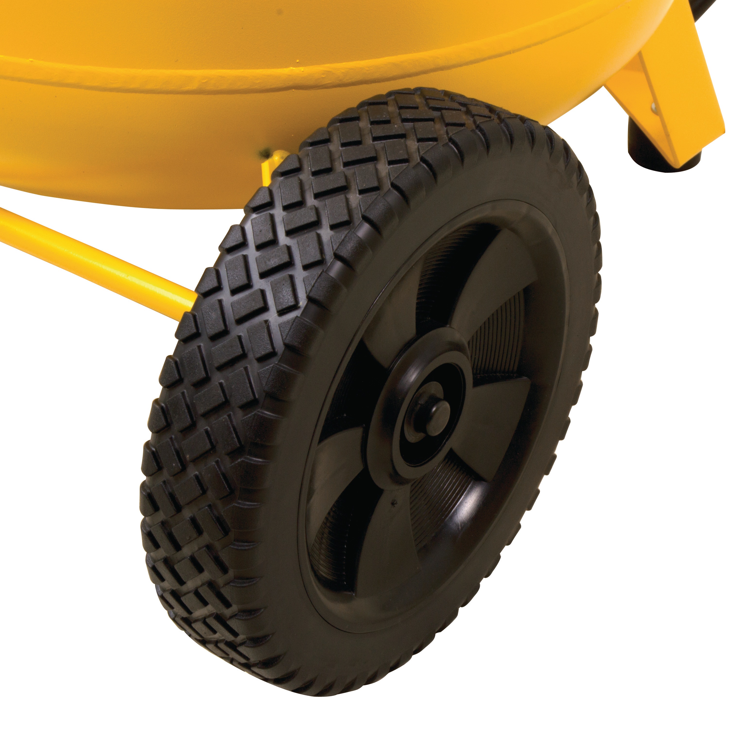 Pneumatic tire feature of 30 gallons Portable Electric Air Compressor.