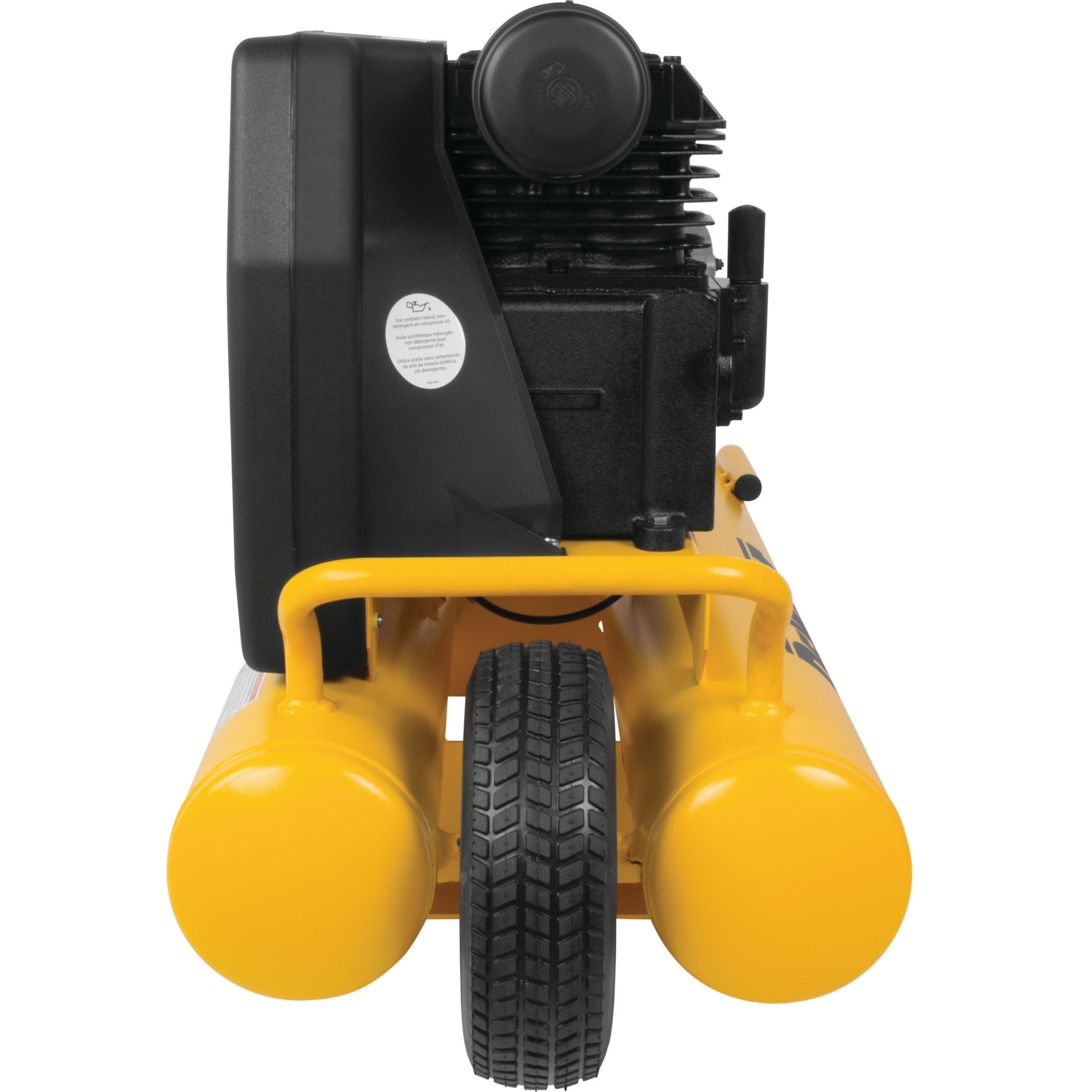 Side view of 8 gallons Electric Dual Voltage Wheelbarrow Air Compressor.