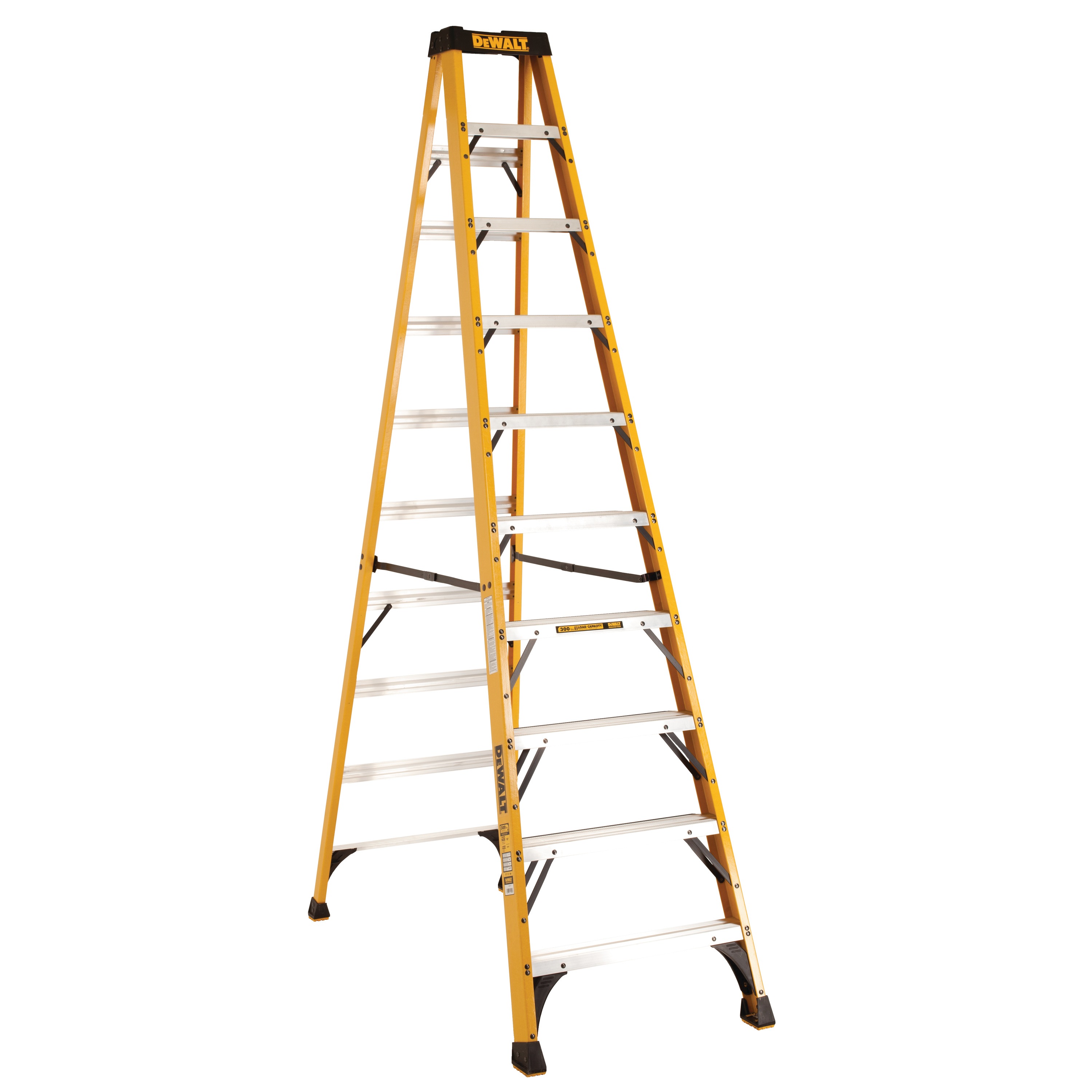 10 foot Fiberglass Step Ladder 300 pound Load Capacity.