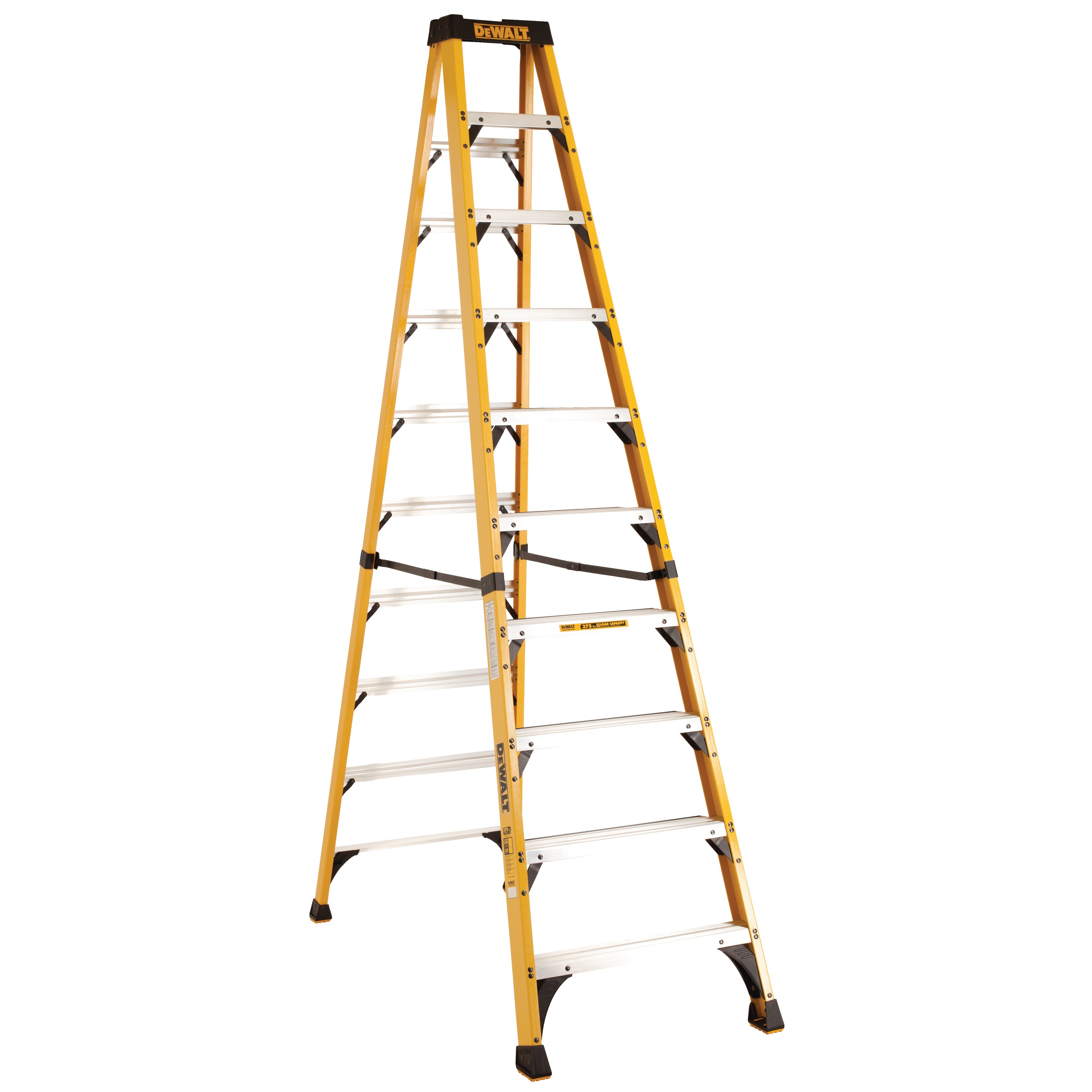 10 foot Fiberglass Step Ladder 375 pound Load Capacity.