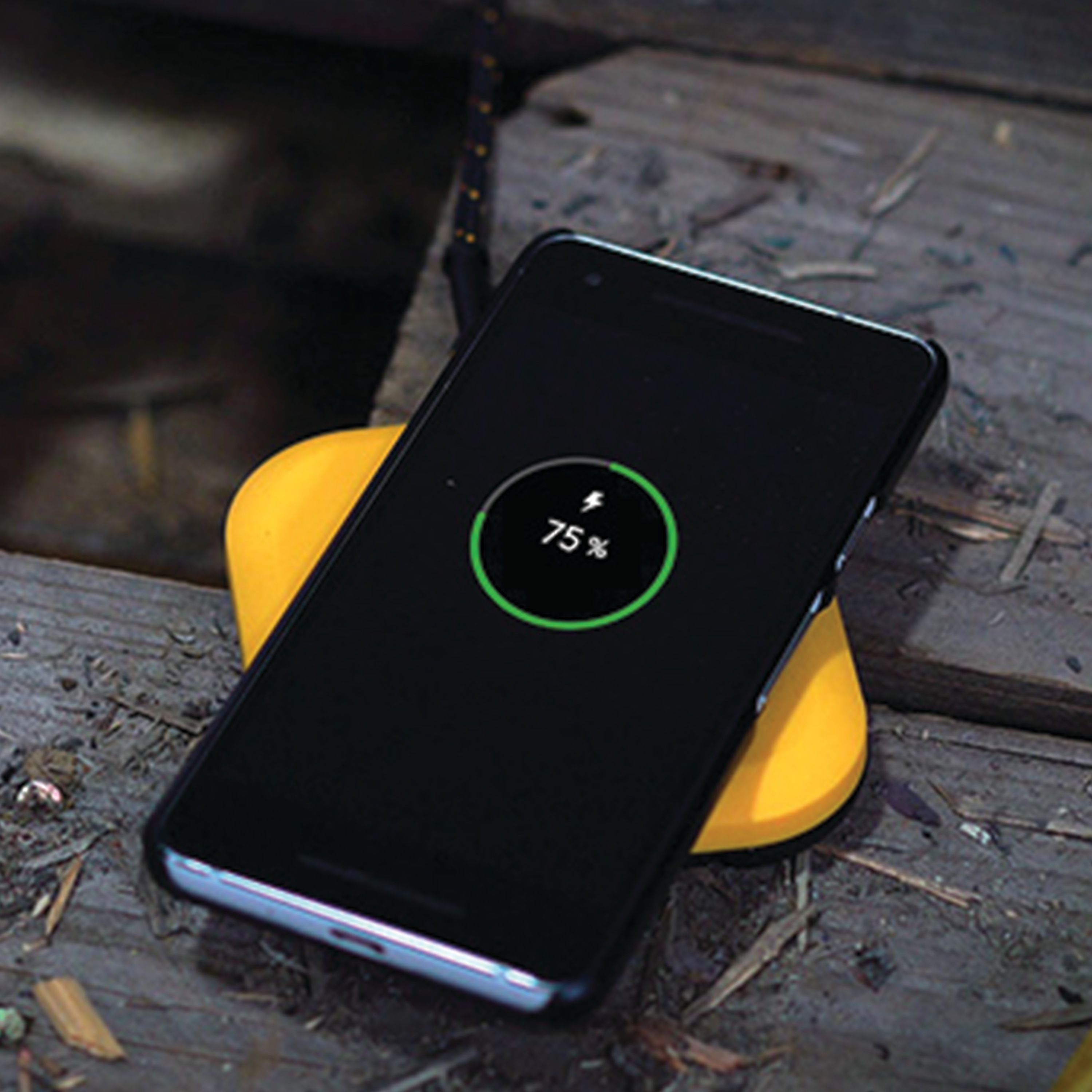 Fast Wireless Charging Pad charging smartphone.