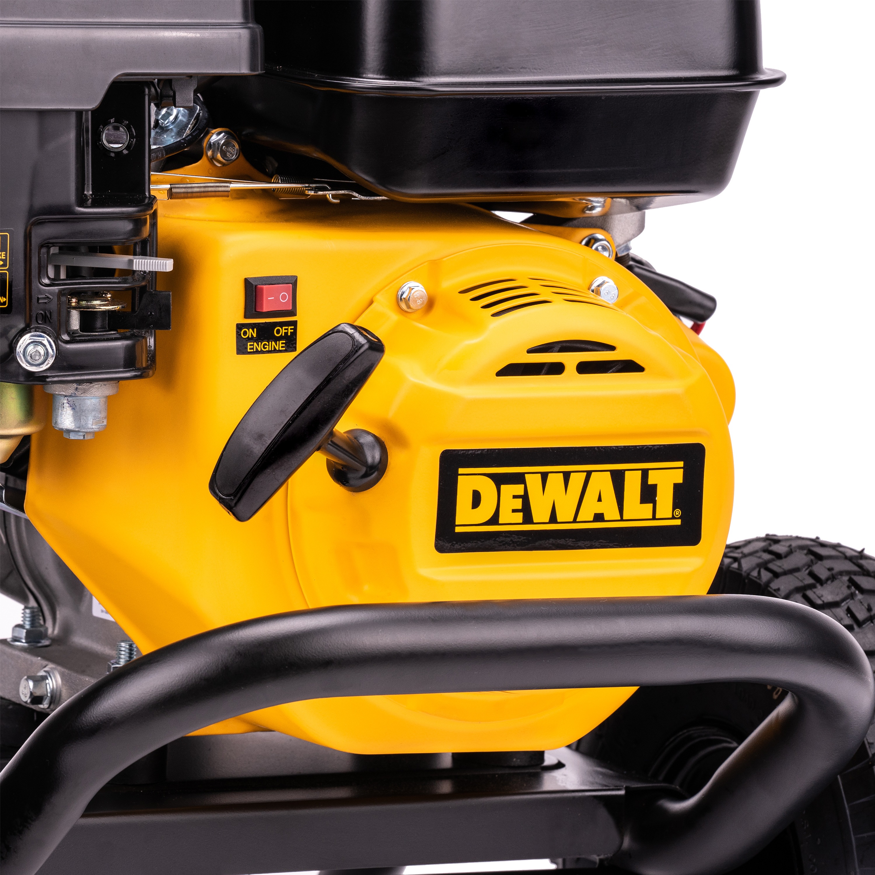 Powerful engine with low oil shutdown feature of PressuReady 3400 PSI at 2.5 GPM Powered Cold Water Gas Pressure Washer.