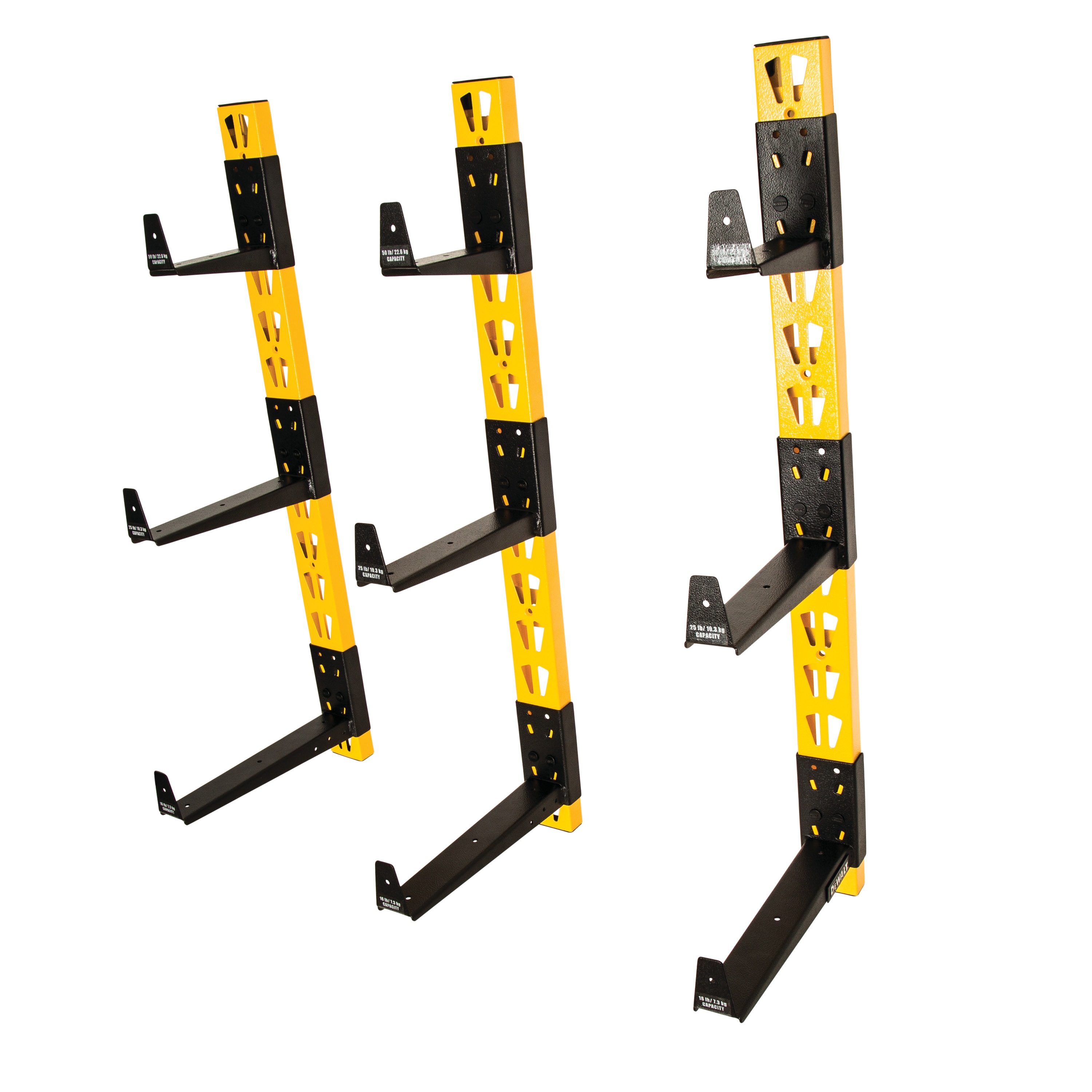 Profile of the 3 piece Wall Mount Cantilever Rack.