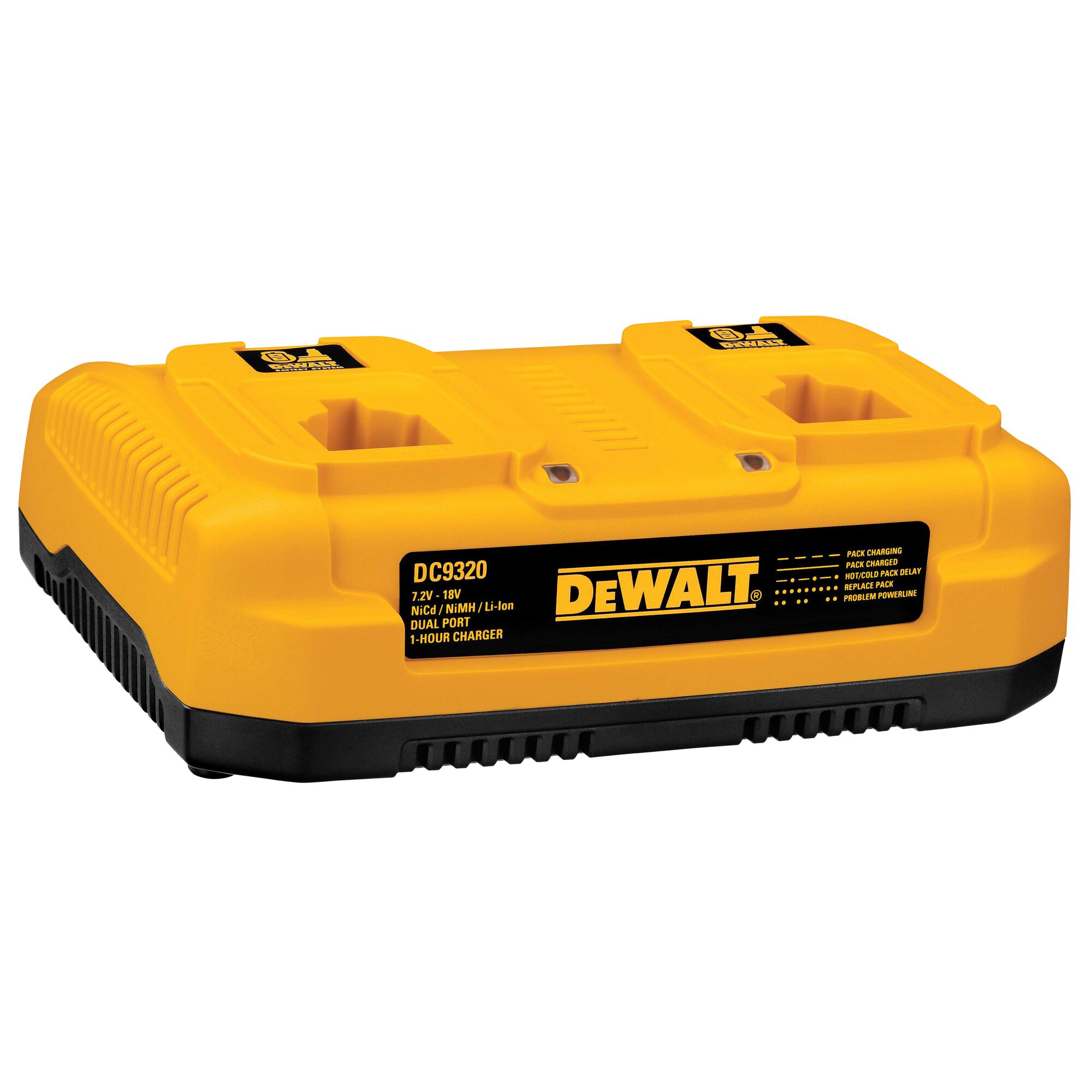 Biswaye Cargador de batería dual de 7.2V-18V DC9320 compatible con Dewalt  7.2V-18V NiCad NiMh Pod Estilo XRP Batería DC9098 DC9099 DW9099 DC9096