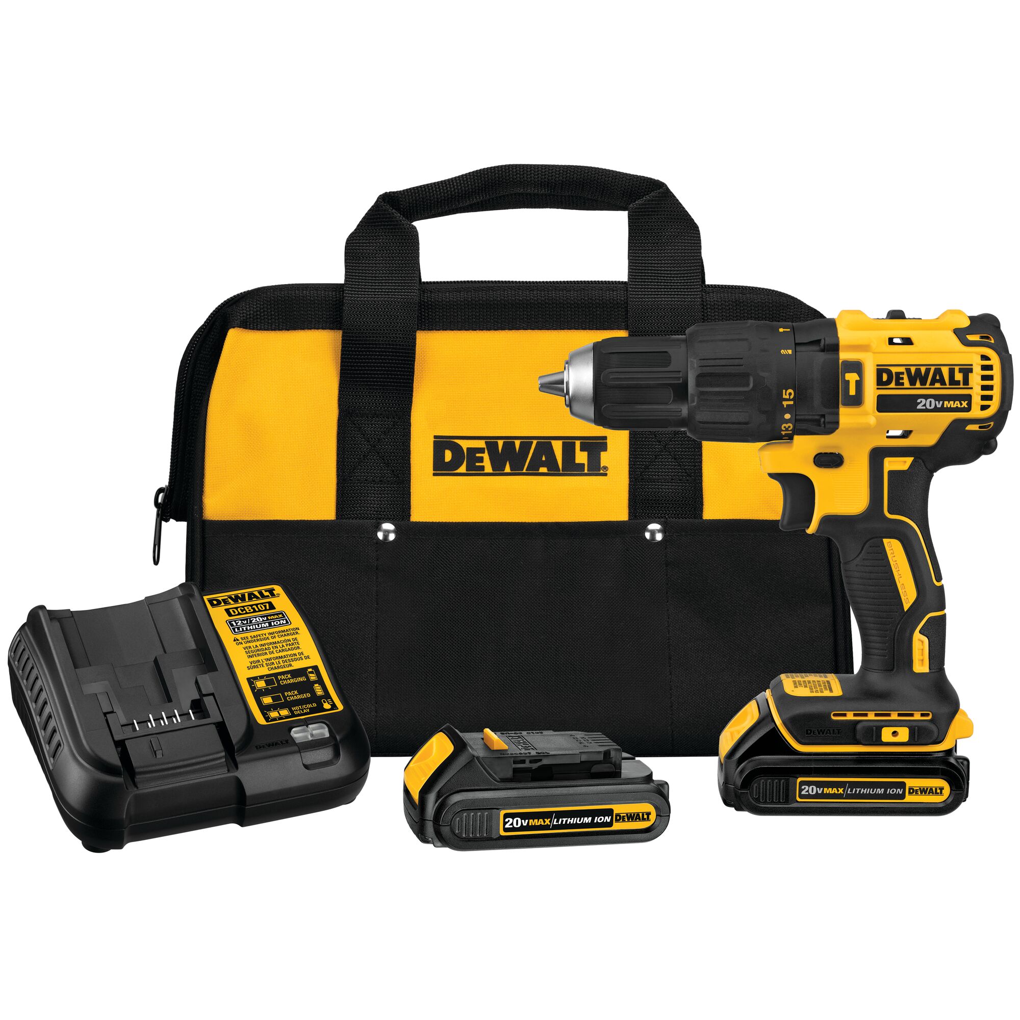 Taladro percutor brushless DEWALT dcd778s2t 18v con 2 baterías de1.5ah +  maletín