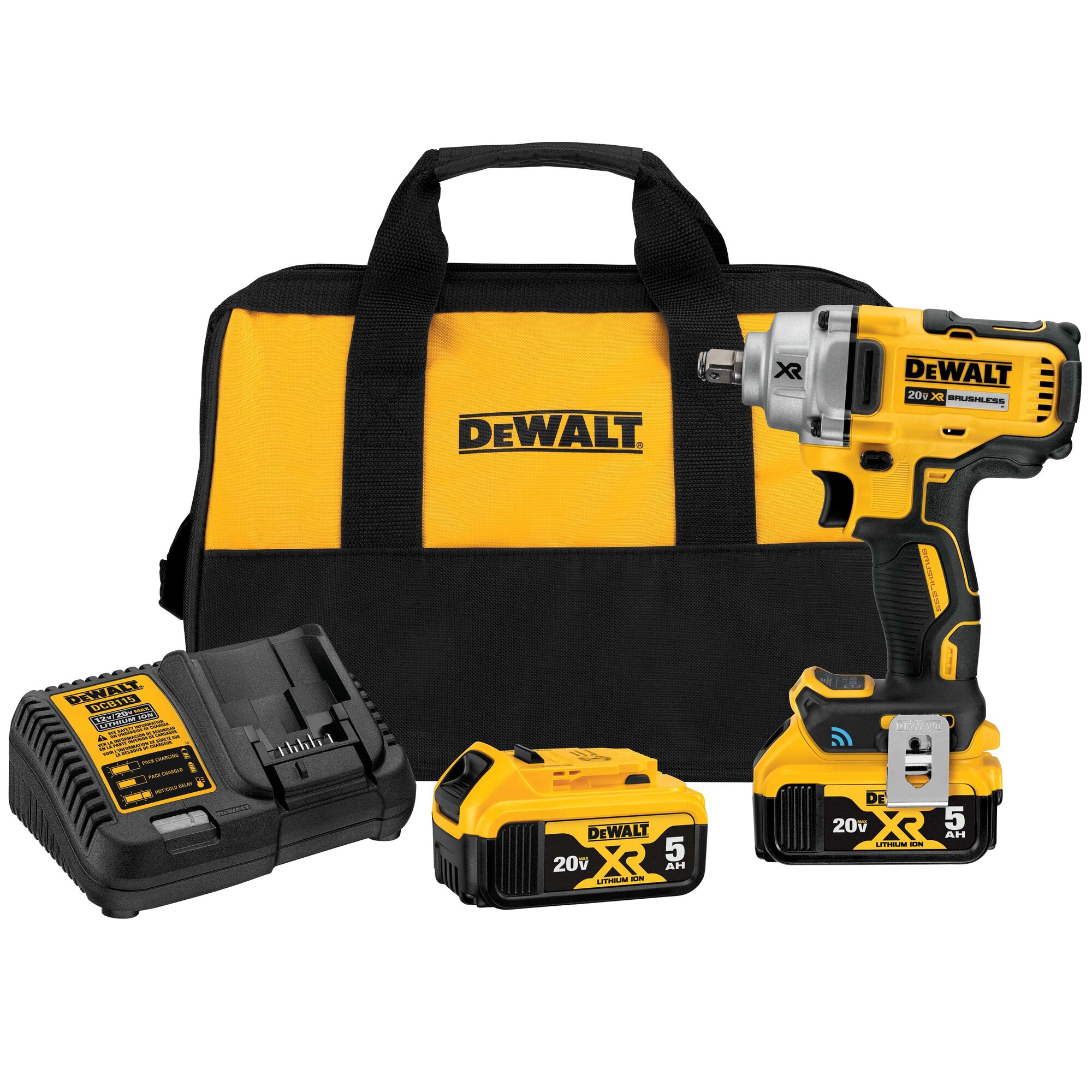 20V Tool Connect™ 1/2" Mid-Range Impact Wrench With Hog Ring Anvil Kit | DEWALT