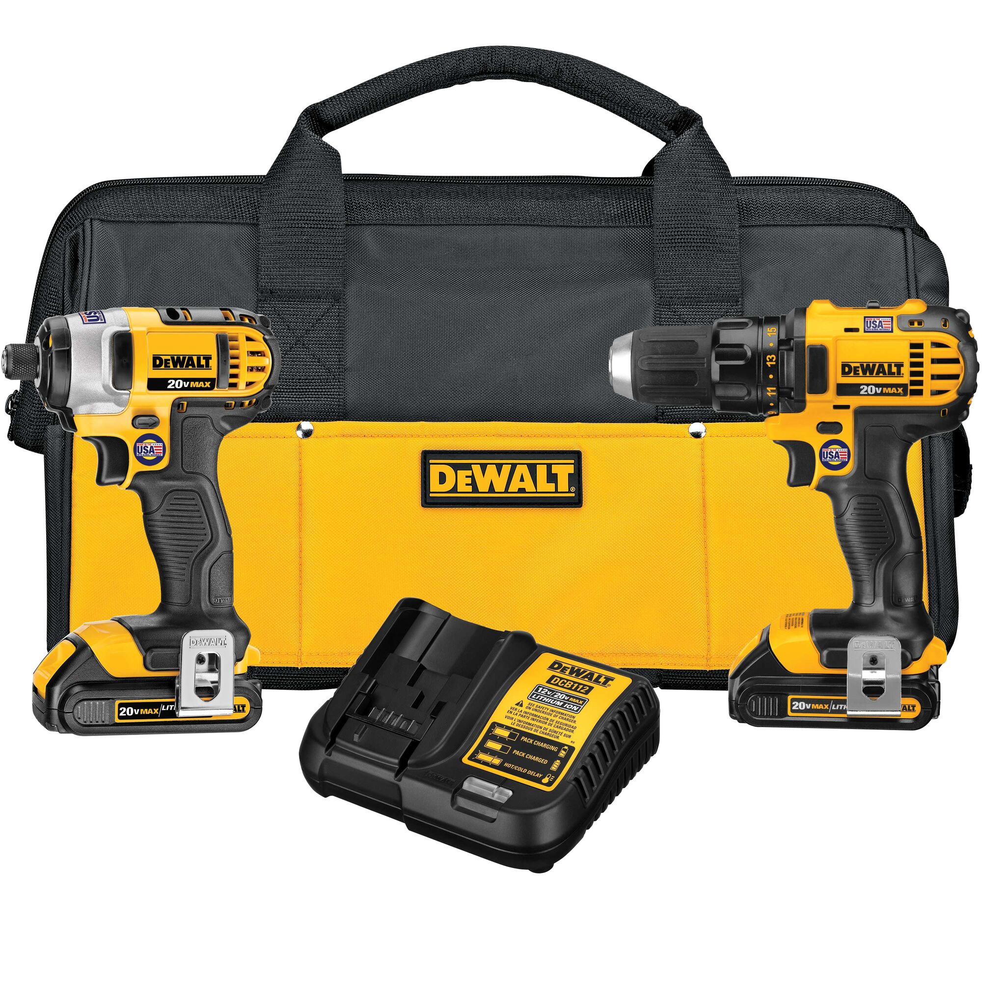 Dewalt DCK280C2 20V MAX Lithium Ion Compact and Impact Drill Driver Combo Kit 