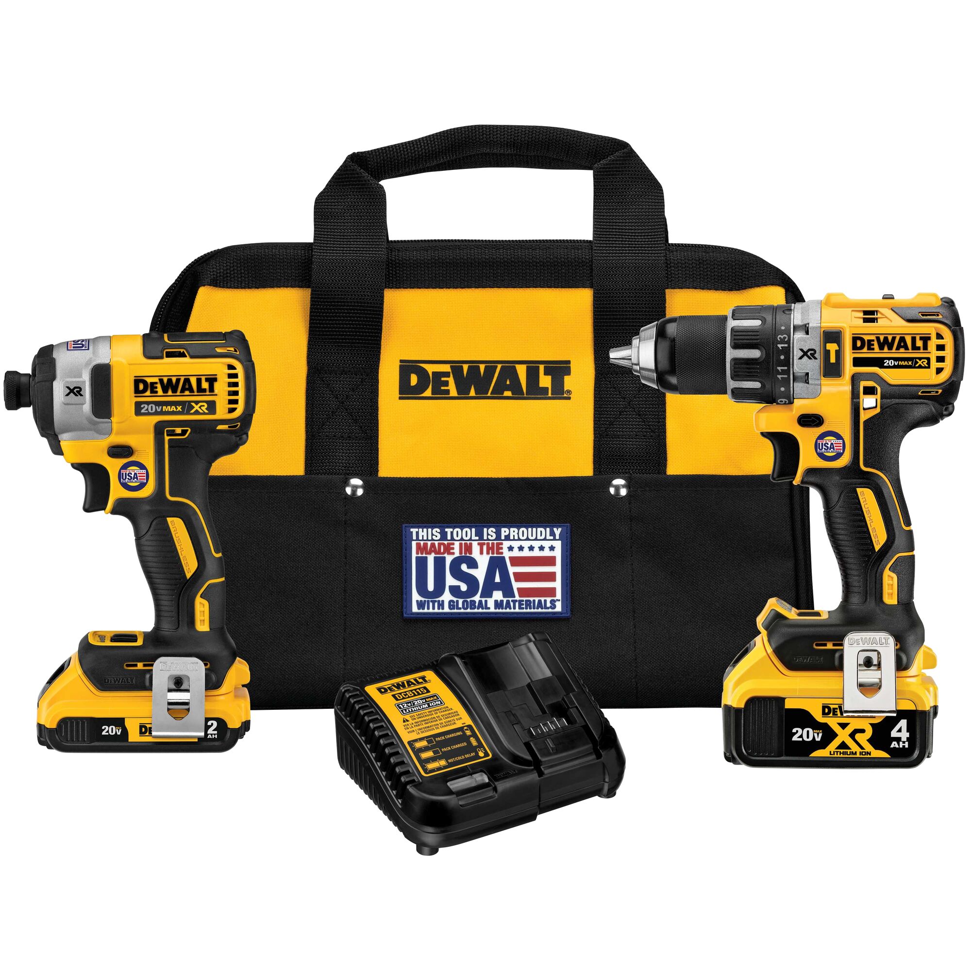 DeWalt DCK2100D1T1 20V Max Cordless Brushless Hammer Drill/Driver Combo Kit