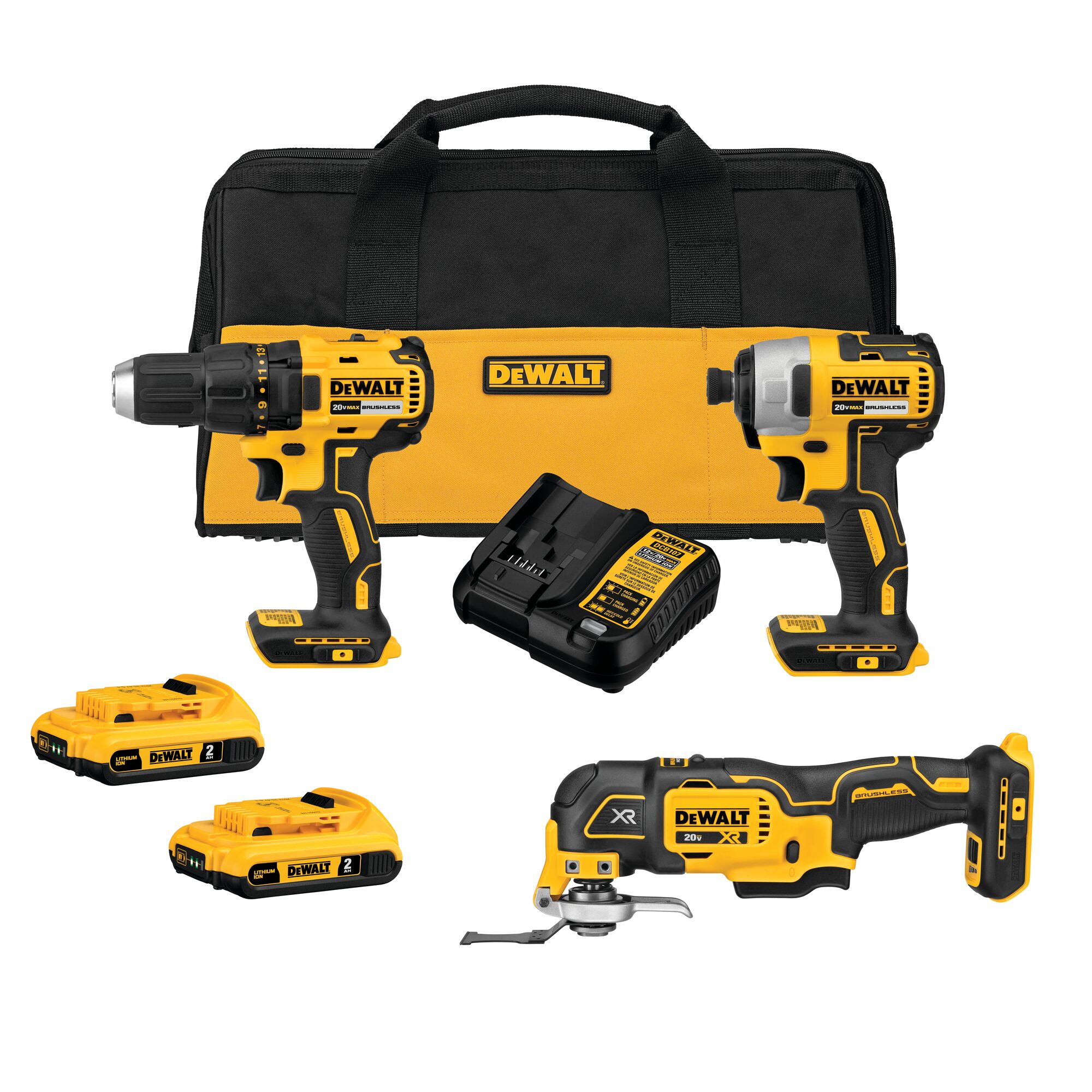 DEWALT 20V MAX XR 5 Tool Combo Kit (with Two 5-AH Batteries, Charger,  Storage Bag) in the Power Tool Combo Kits department at