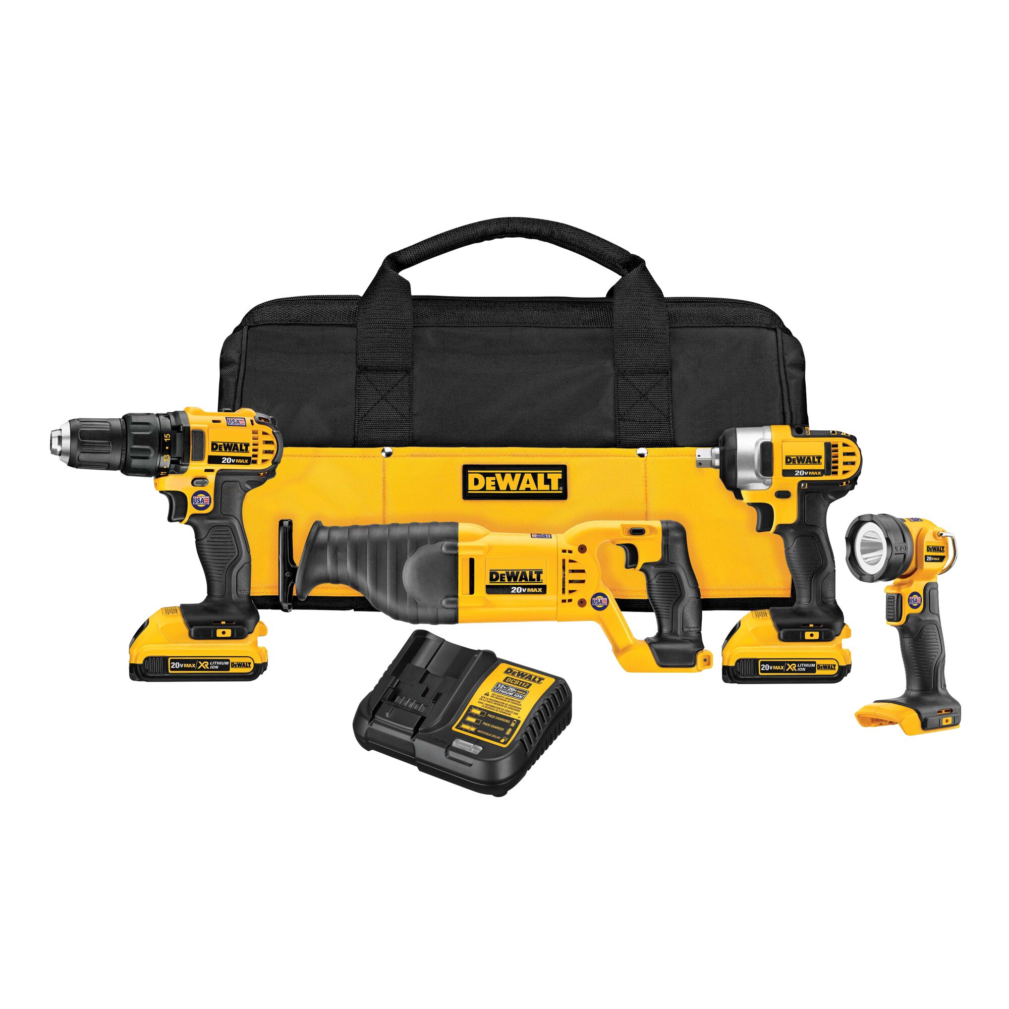 DEWALT 20V MAX XR 5 Tool Combo Kit (with Two 5-AH Batteries, Charger,  Storage Bag) in the Power Tool Combo Kits department at