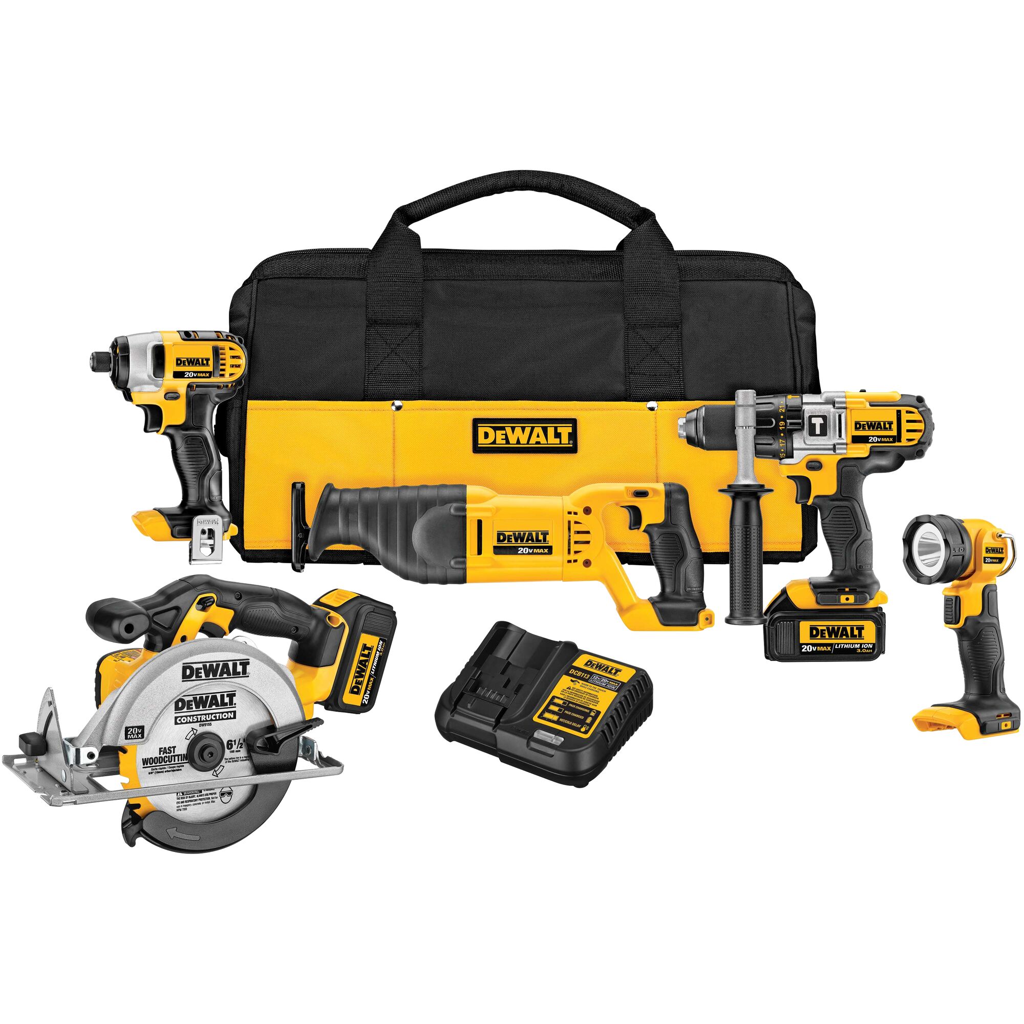 vooroordeel Brullen Verlating 20V MAX* Lithium Ion 5-Tool Combo Kit (3.0Ah) | DEWALT