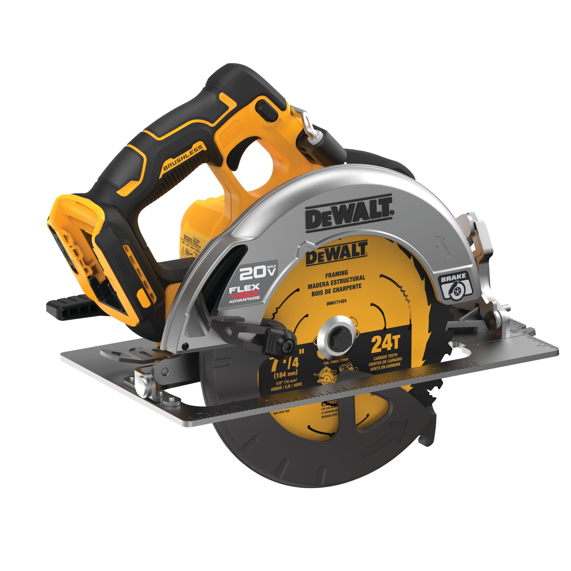 DEWALT DEWALT 20V MAX 丸ノコ, Cordless, 7-1/4 inch, Battery and