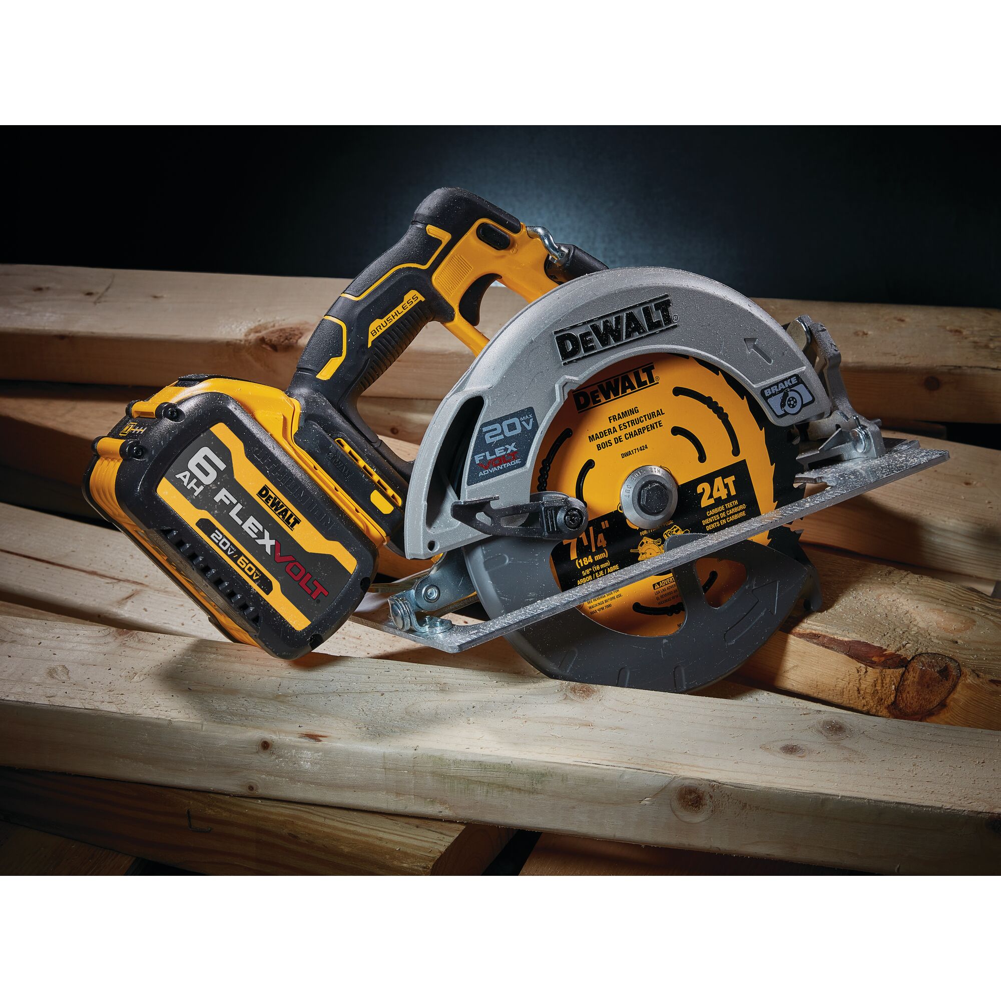 Dewalt デウォルト FLEXVOLT ADVANTAGE 20V MAX* Circular Saw, 7-1/4-Inch, Cordless,  Tool Only (DCS573B)