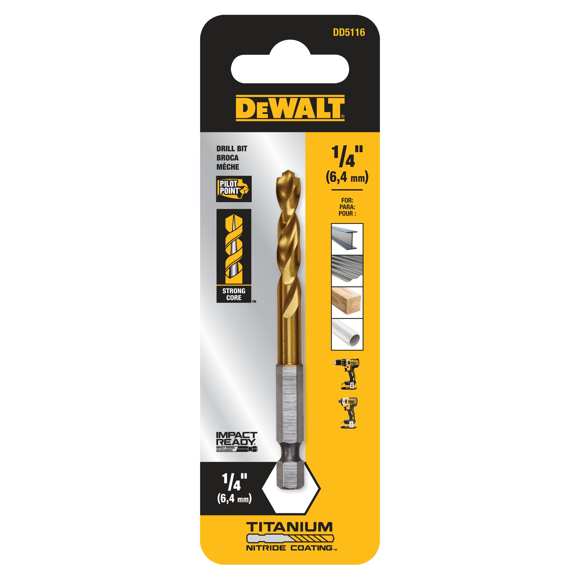 IMPACT READY® Titanium Nitride Coating Drill Bits | DEWALT