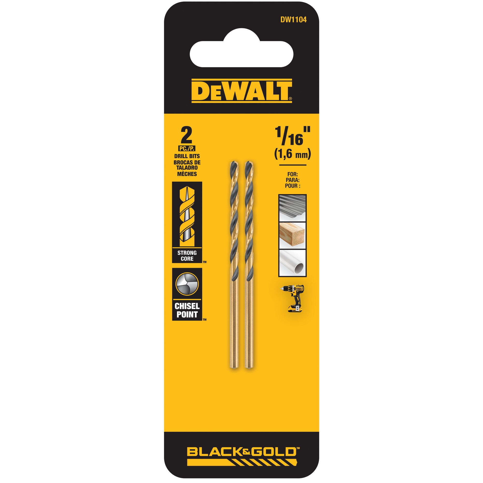 Dewalt black and store gold drill bits