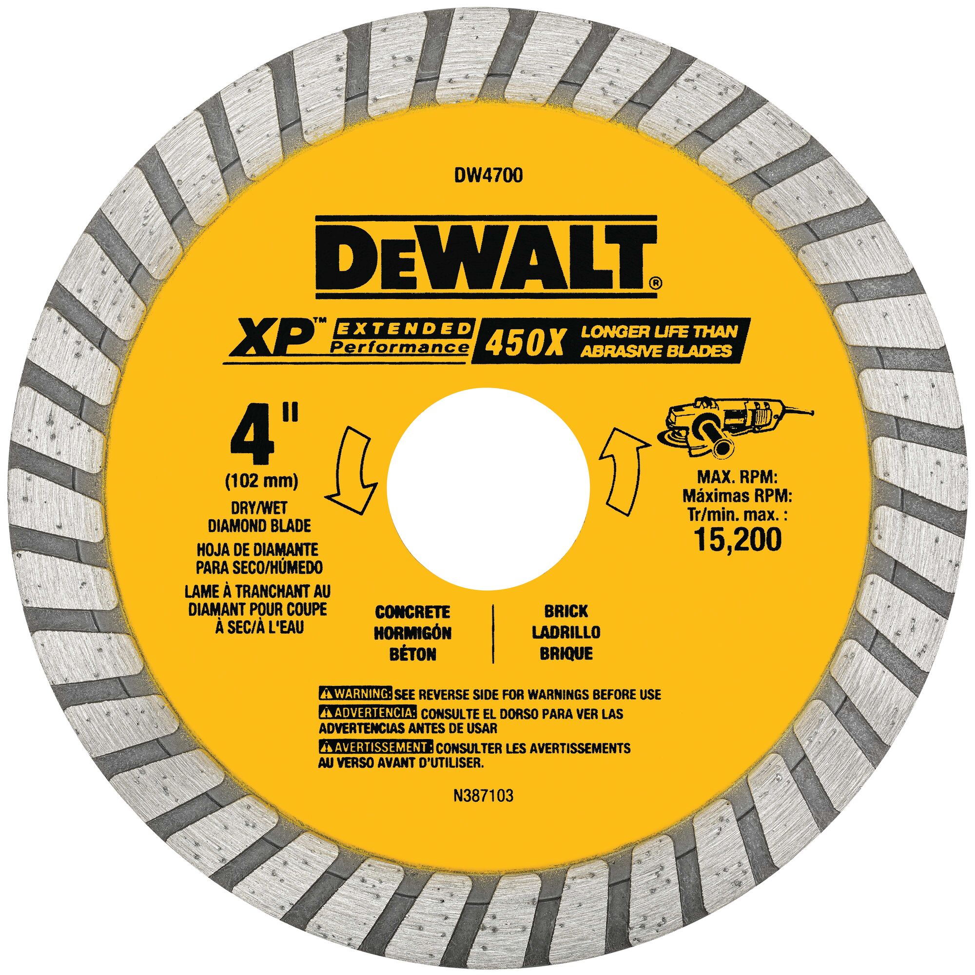 DW4729 NEW Dewalt 4" Continuous Rim Saw Blades XP Diamond ~DW 