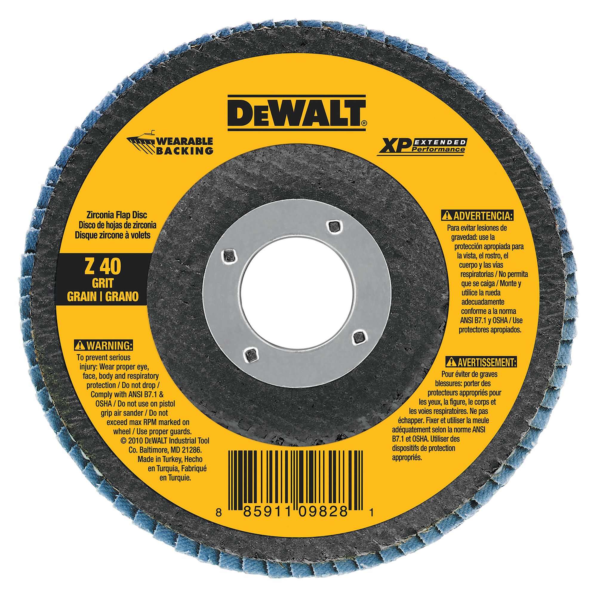6" x 7/8" Z120 T27 WB Flap Disc DEWALT