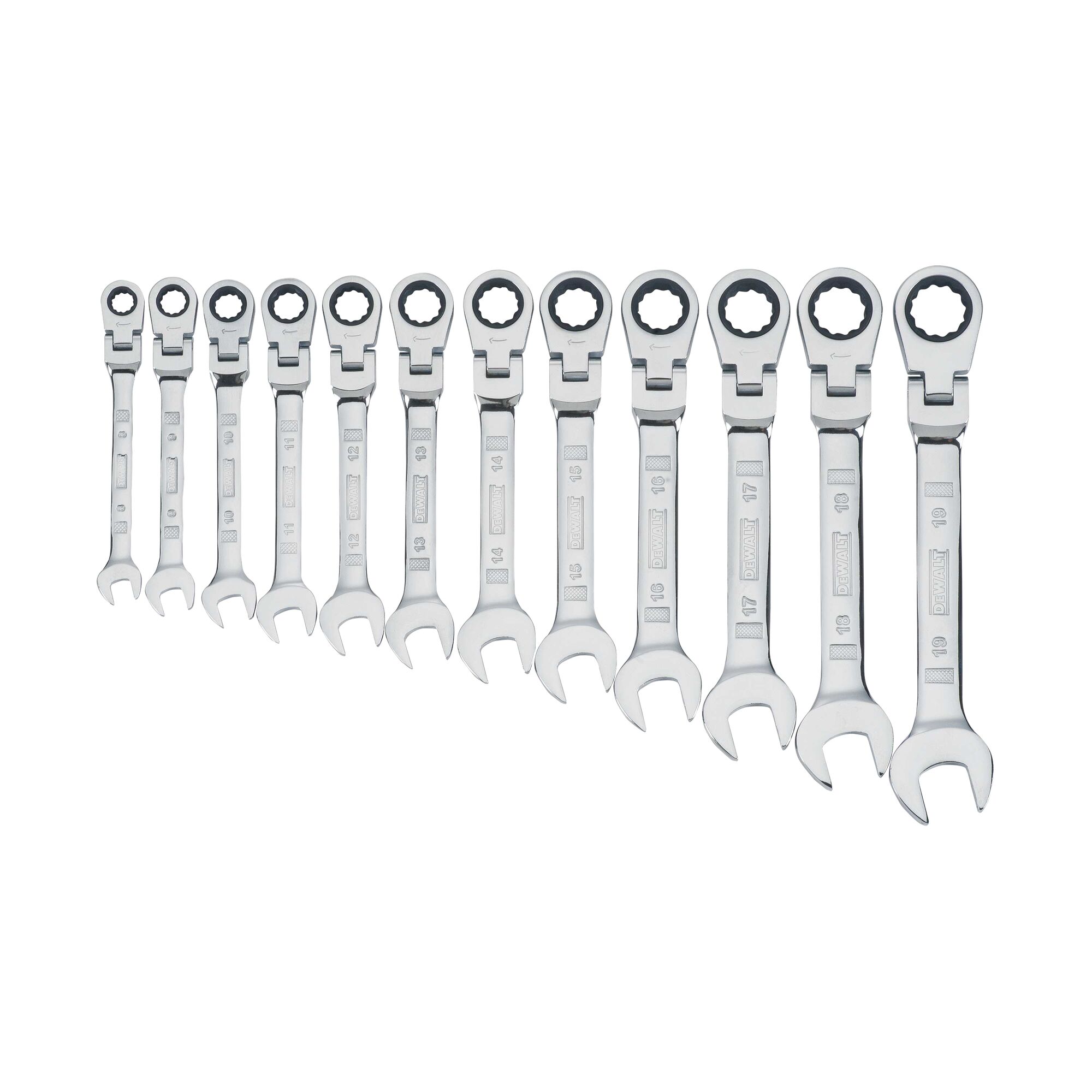 12 Piece Flex Head Ratcheing Metric Wrench Set DEWALT