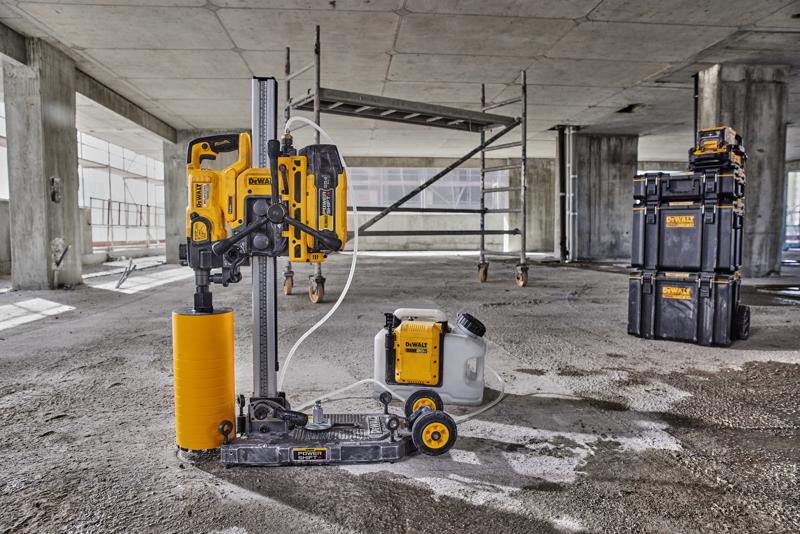 Core drill stand kit setup with water tank 