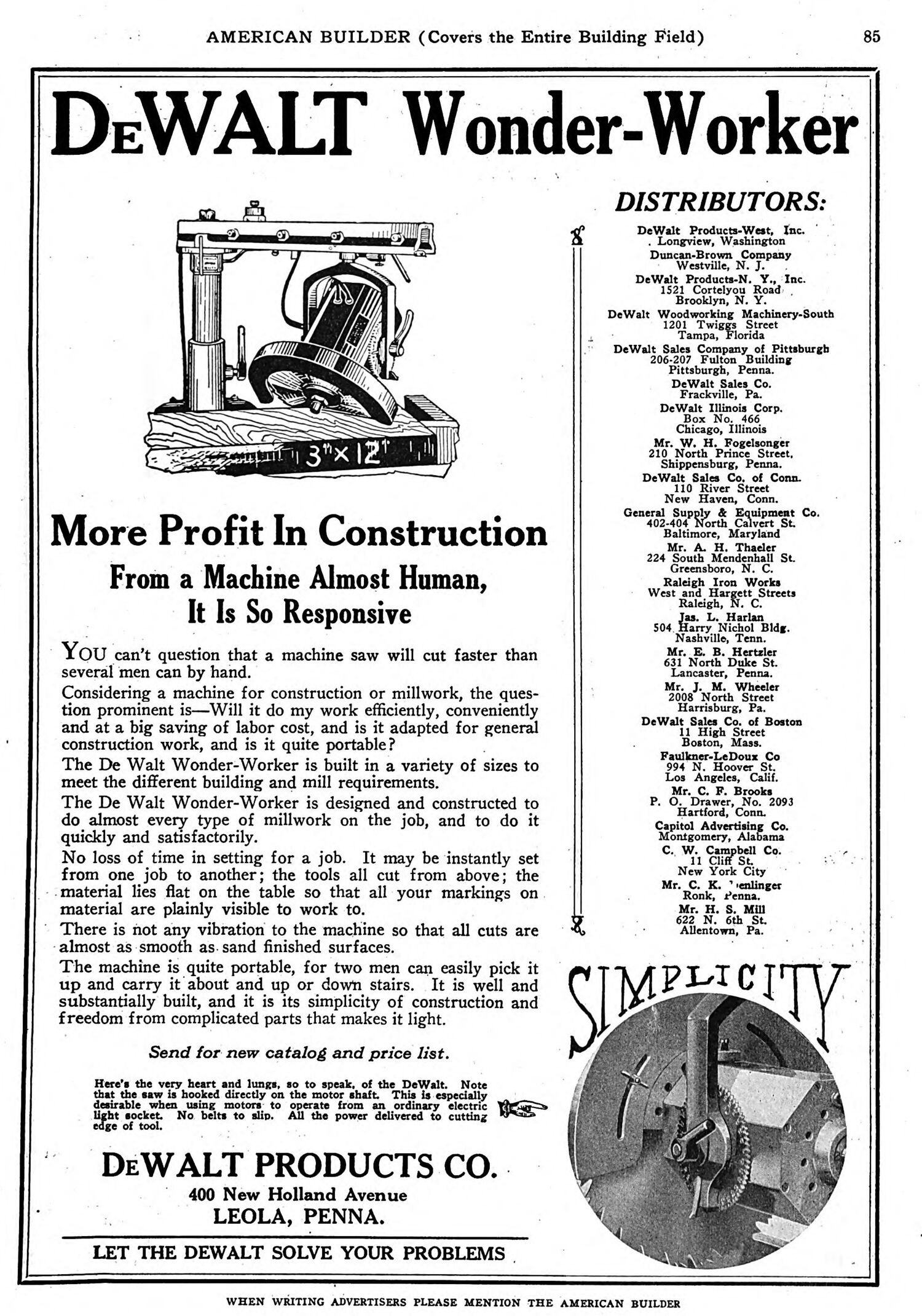 Advertisement for the Wonder-Worker emphasizing profit and human-like qualities, Feb. 1926