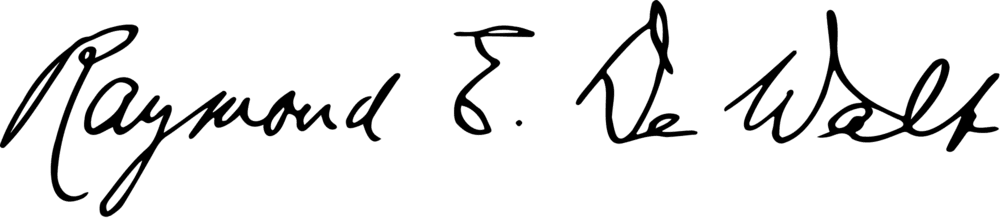 Raymond E DeWalt signature 