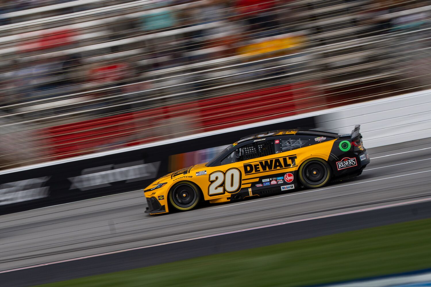 The NASCAR #20 Joe Gibbs Racing Car, driven by Christopher Bell
