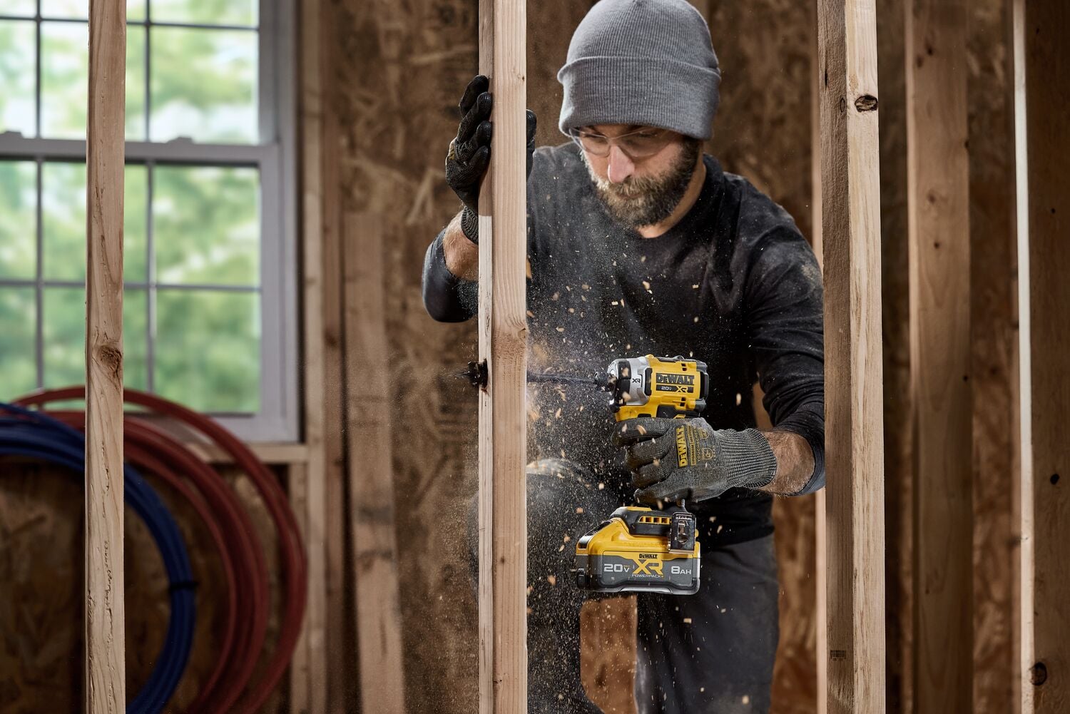 DEWALT 20V MAX XR(®) 3-Speed High Torque 1/4 in. Impact Driver Application Image Drilling Hole