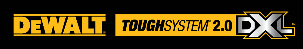 DEWALT ToughSystem 2.0 DXL logo with yellow and black color scheme and stylized text.